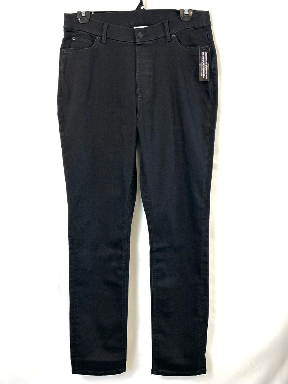 NWT Denim & Co Tall Easy Stretch Slim Straight Womens Black Jeans / 18W Tall